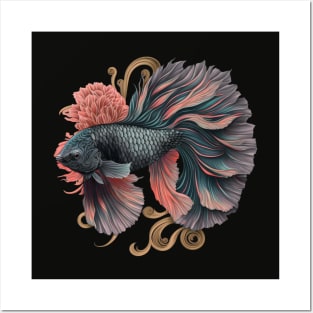 Floral Bettafish Posters and Art